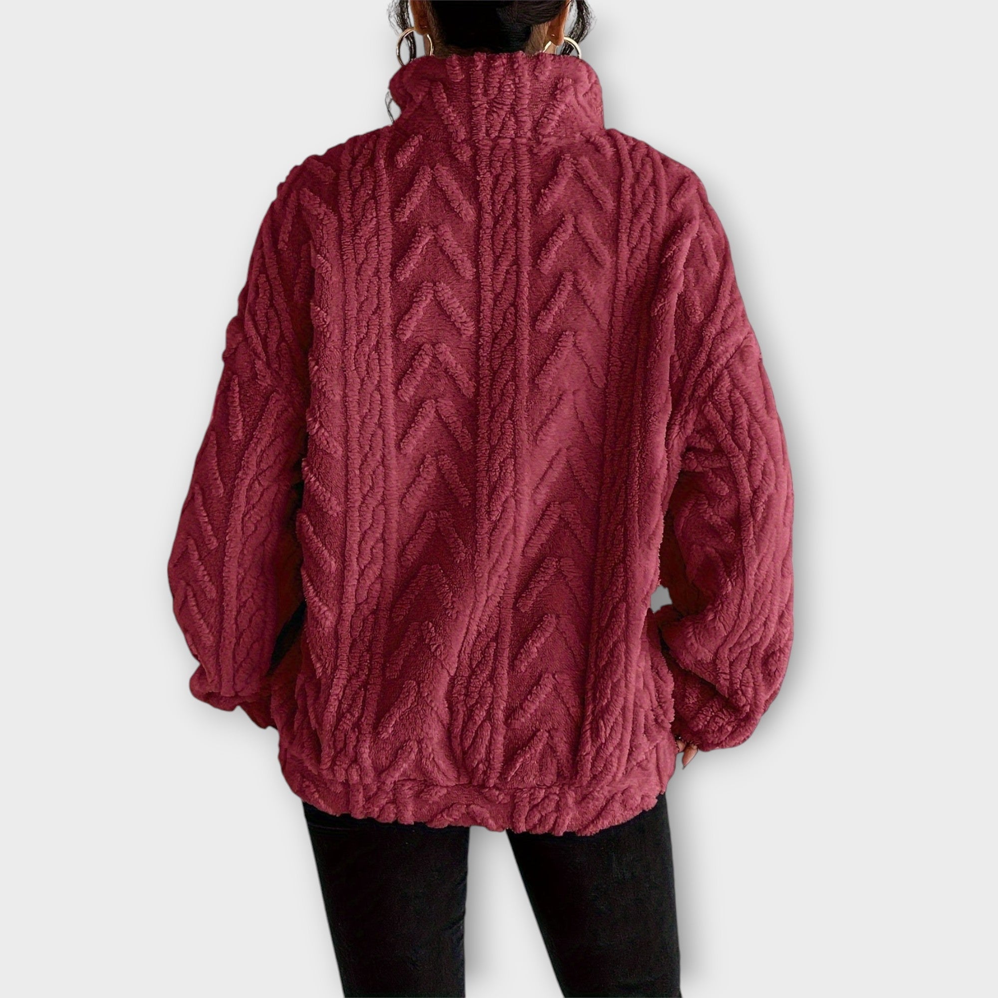 Fiona | Braided Zip Up Pullover