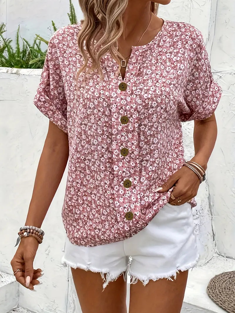 FLORENCE™ - FLORAL PRINT TUMMY COVER BLOUSE