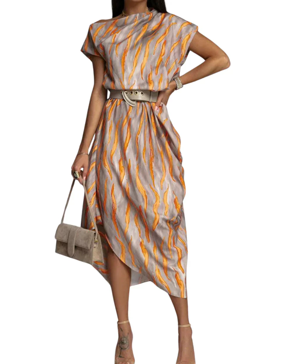 CHARM | ASSYMETRICAL SATIN DRESS
