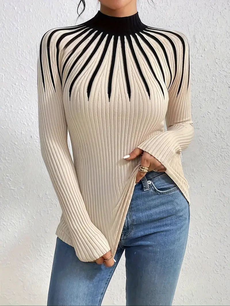 Maider™ - Elegant Long Sleeve Sweater With High Neck