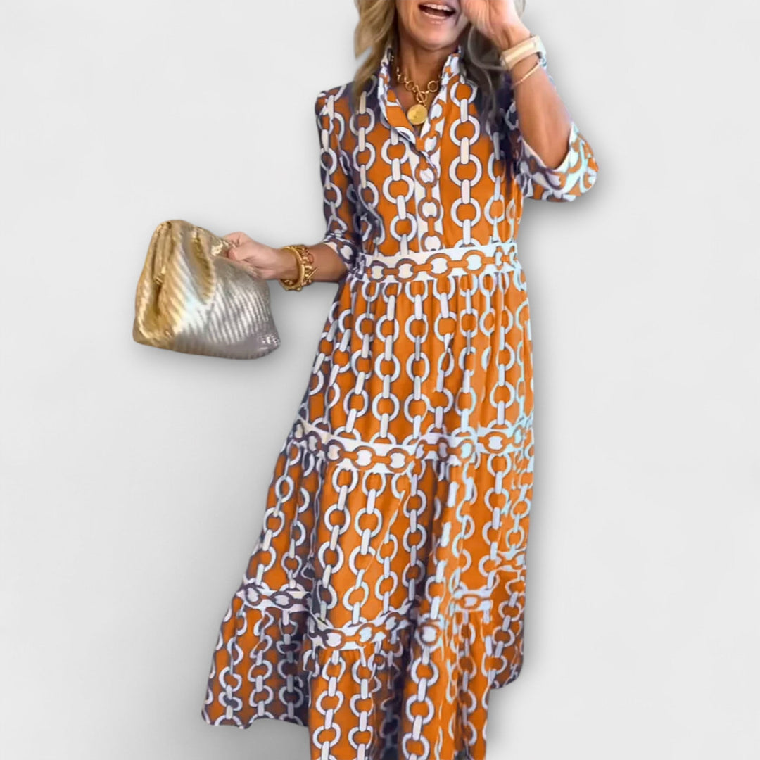 Seraphin | Collared shirt maxi layered dress