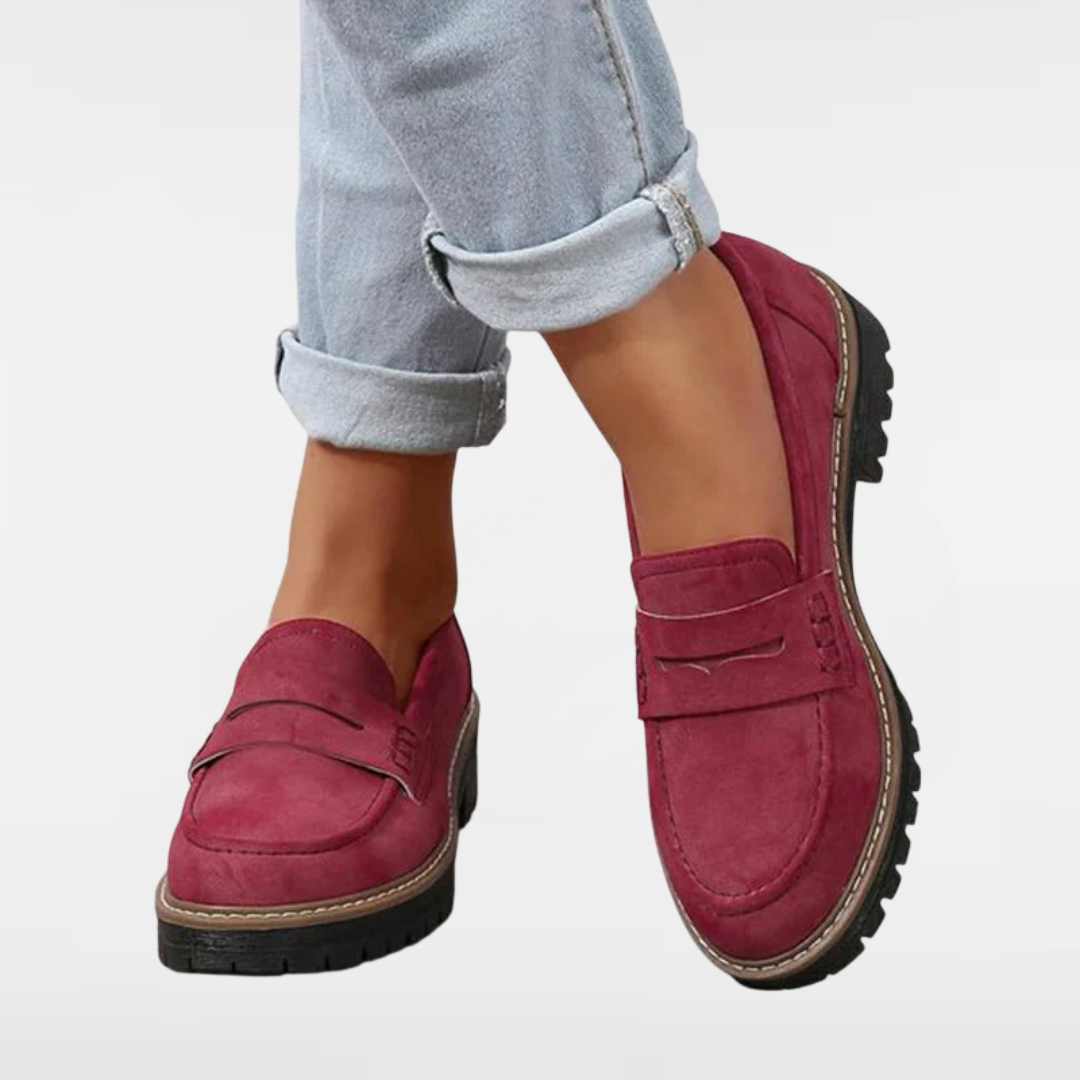 Carenza | Women's suede loafers with rugged sole