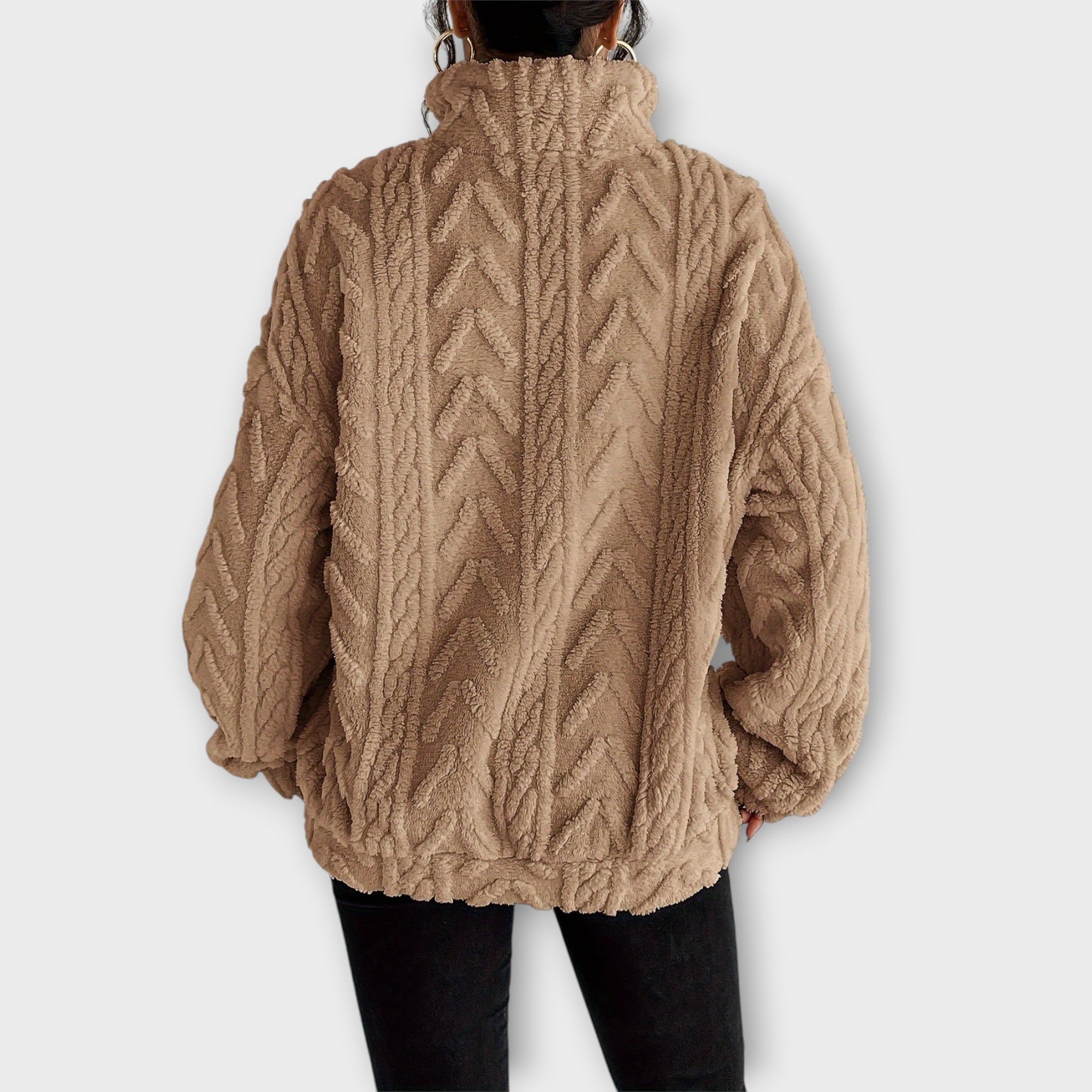 Fiona | Braided Zip Up Pullover
