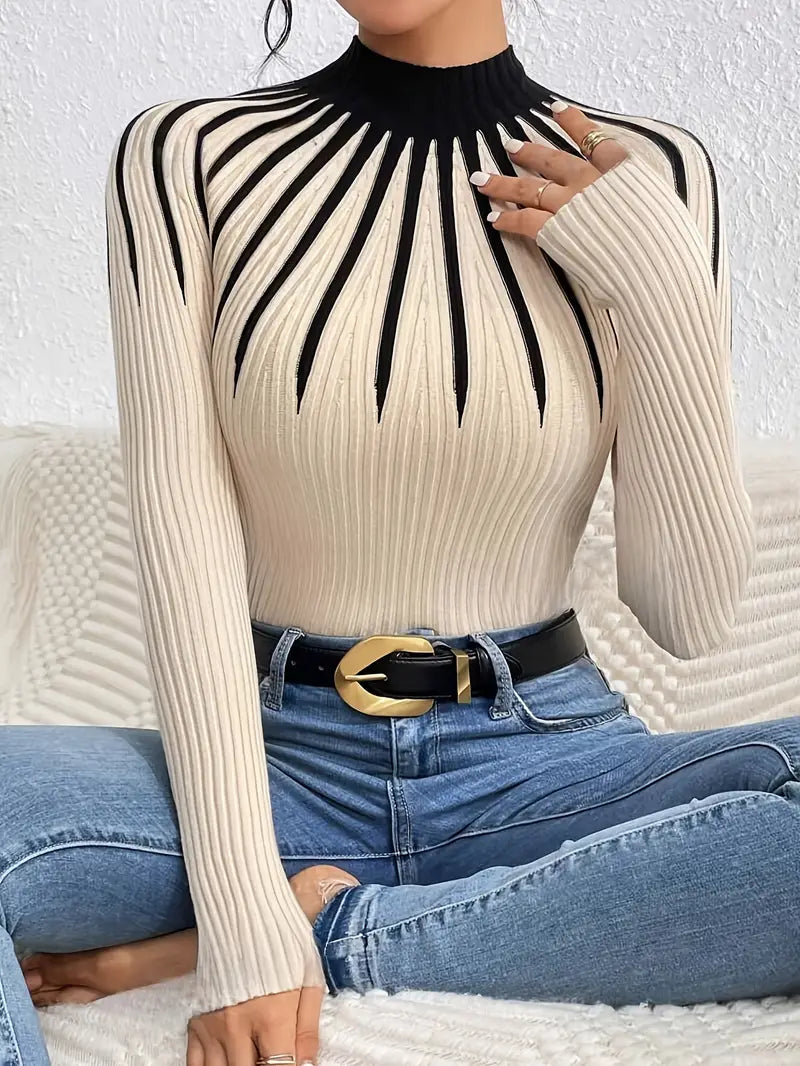 Maider™ - Elegant Long Sleeve Sweater With High Neck