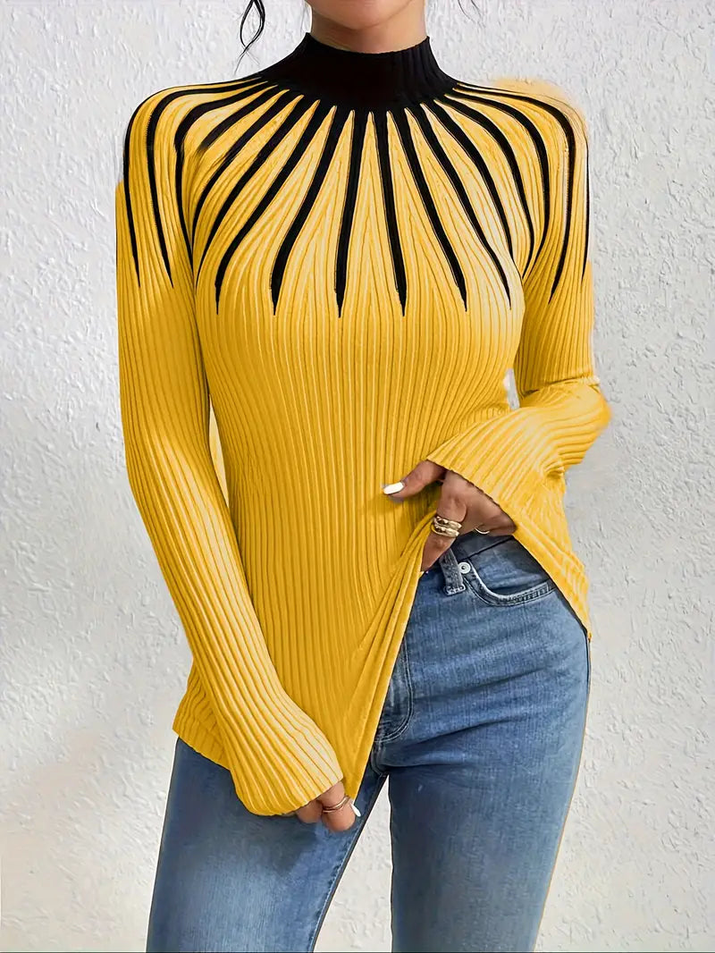 Maider™ - Elegant Long Sleeve Sweater With High Neck