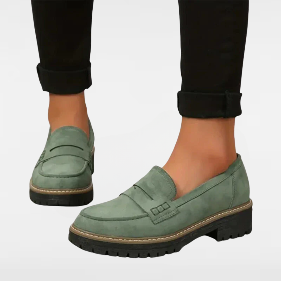 Carenza | Women's suede loafers with rugged sole