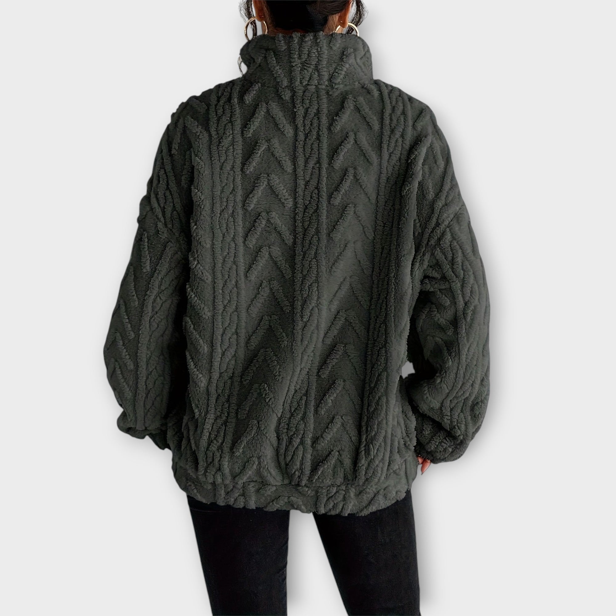 Fiona | Braided Zip Up Pullover