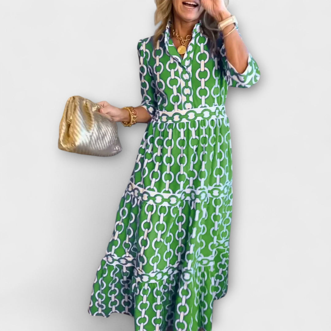 Seraphin | Collared shirt maxi layered dress