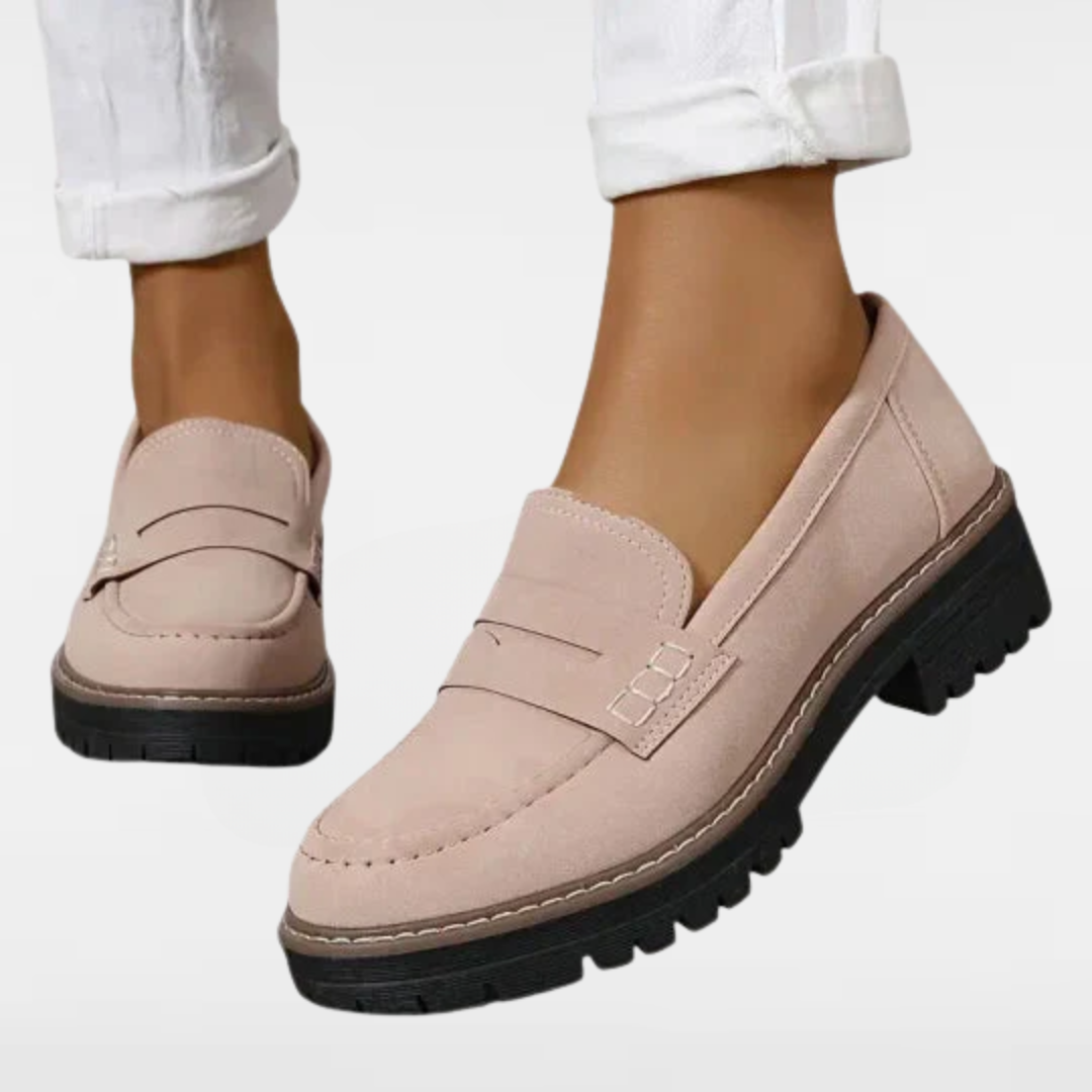 Carenza | Women's suede loafers with rugged sole