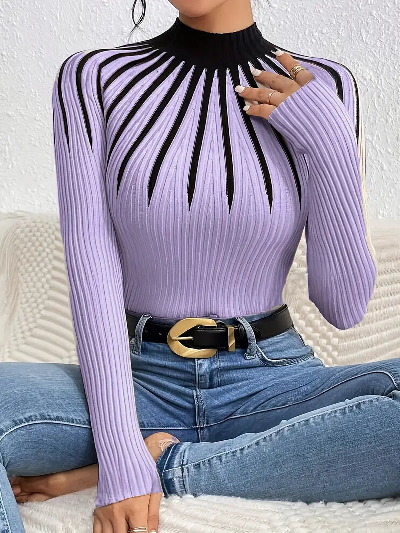 Maider™ - Elegant Long Sleeve Sweater With High Neck