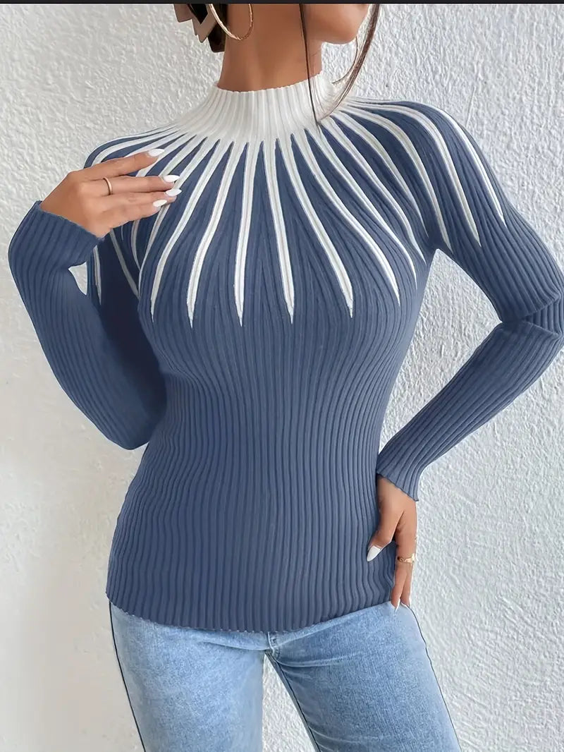 Maider™ - Elegant Long Sleeve Sweater With High Neck