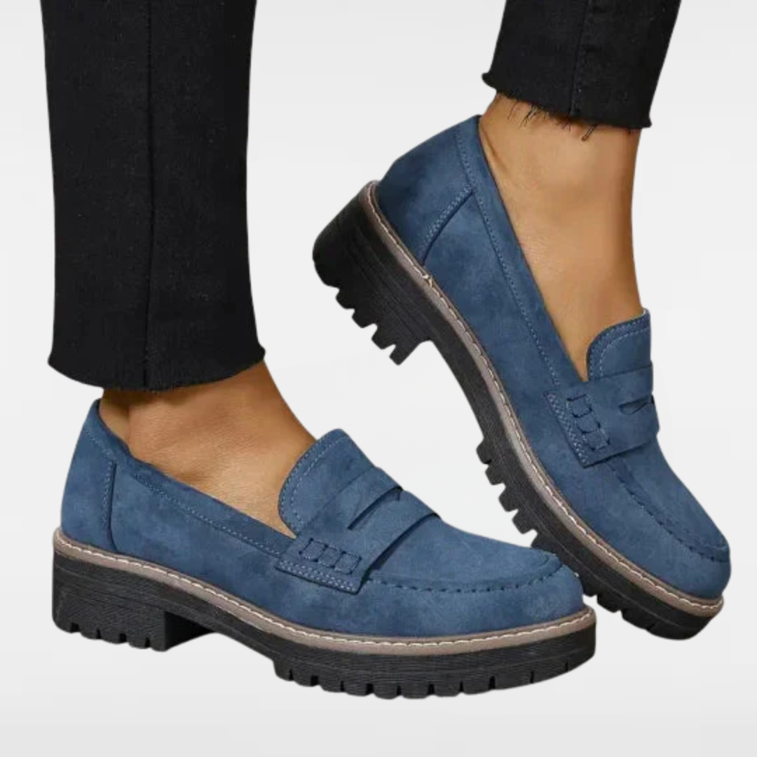 Carenza | Women's suede loafers with rugged sole