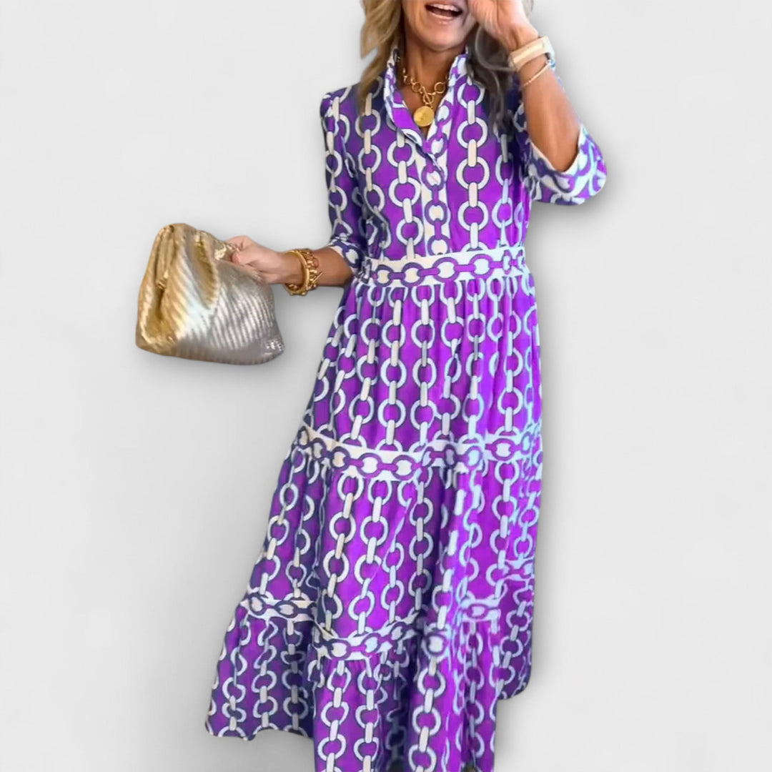 Seraphin | Collared shirt maxi layered dress