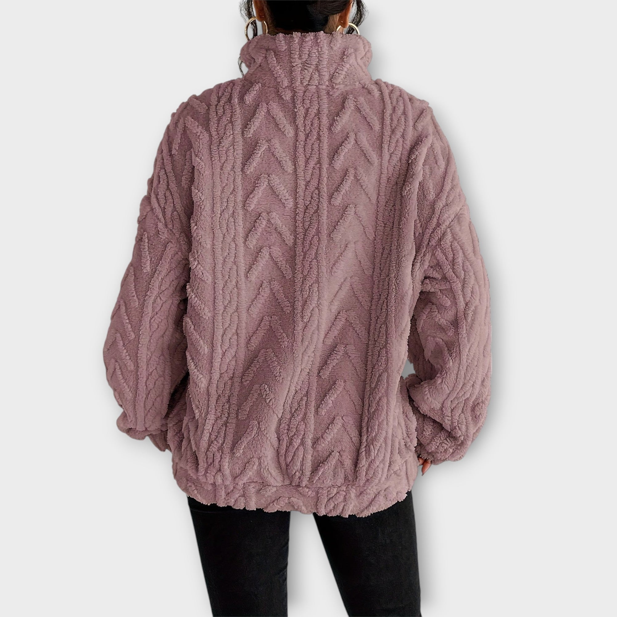 Fiona | Braided Zip Up Pullover