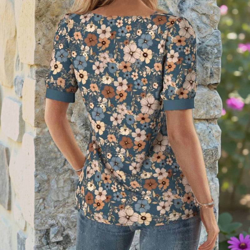 Bianca™ - VINTAGE FLORAL PRINT BLOUSE WITH ELEGANT DESIGN