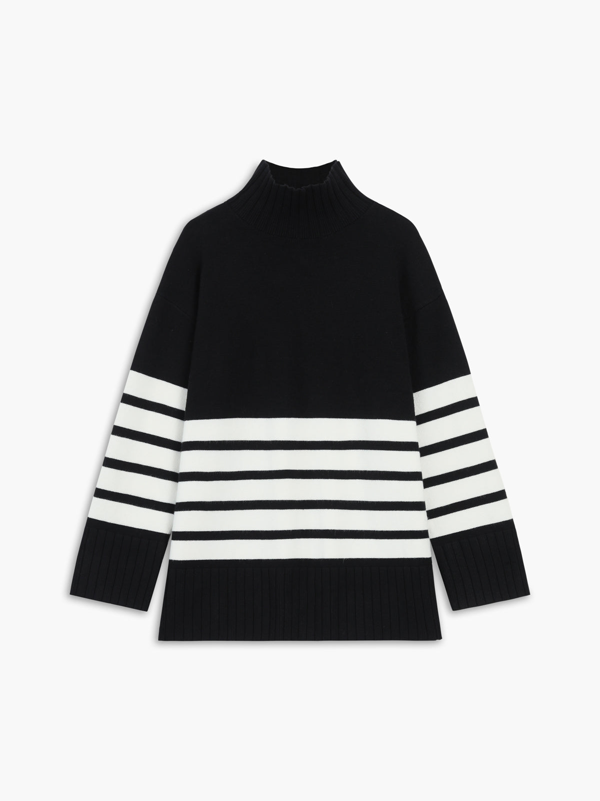 Élodie – Striped Ladies' Roll Neck Jumper