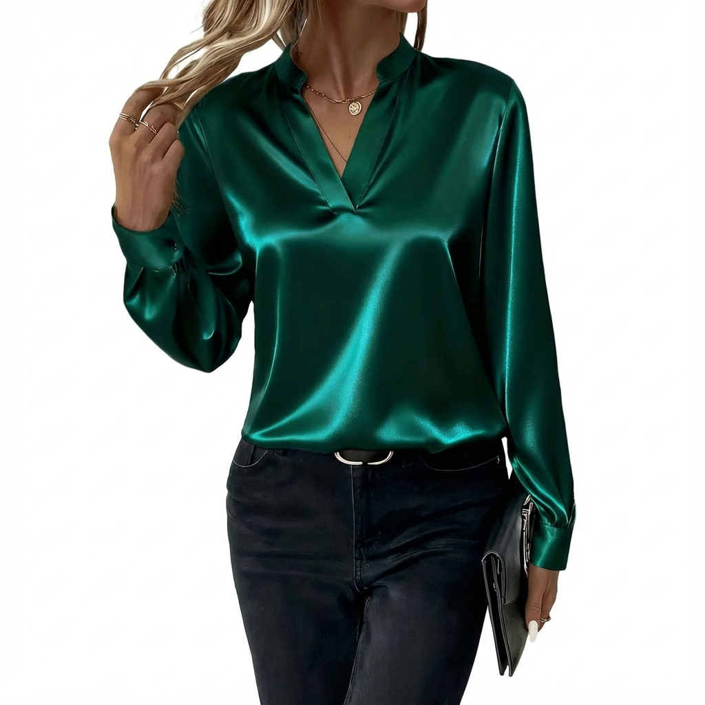 Campbell™ | Satin V-Neck Blouse