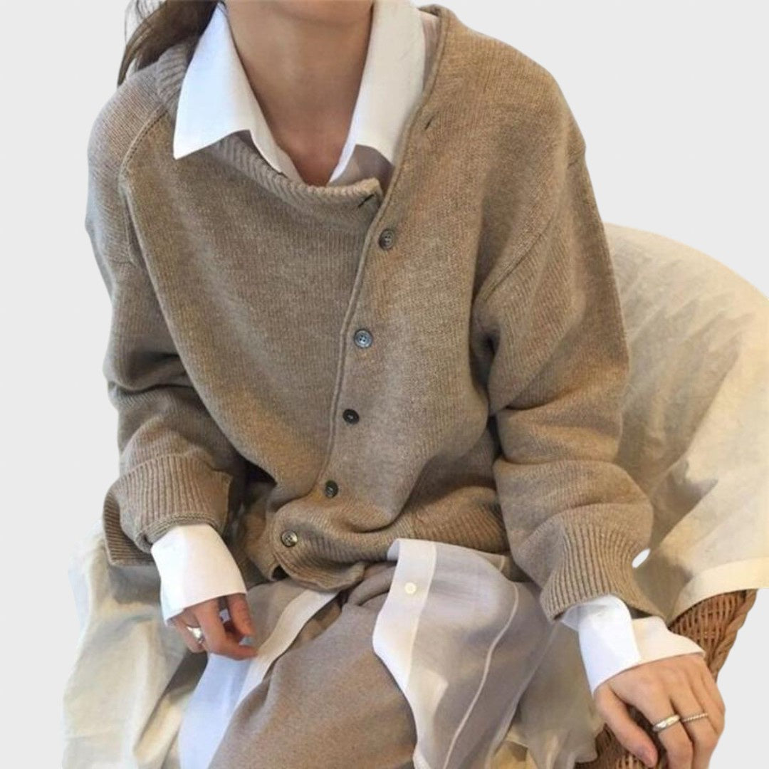 Campbell™ | Soft Sweater with Playful Button Closure Detail