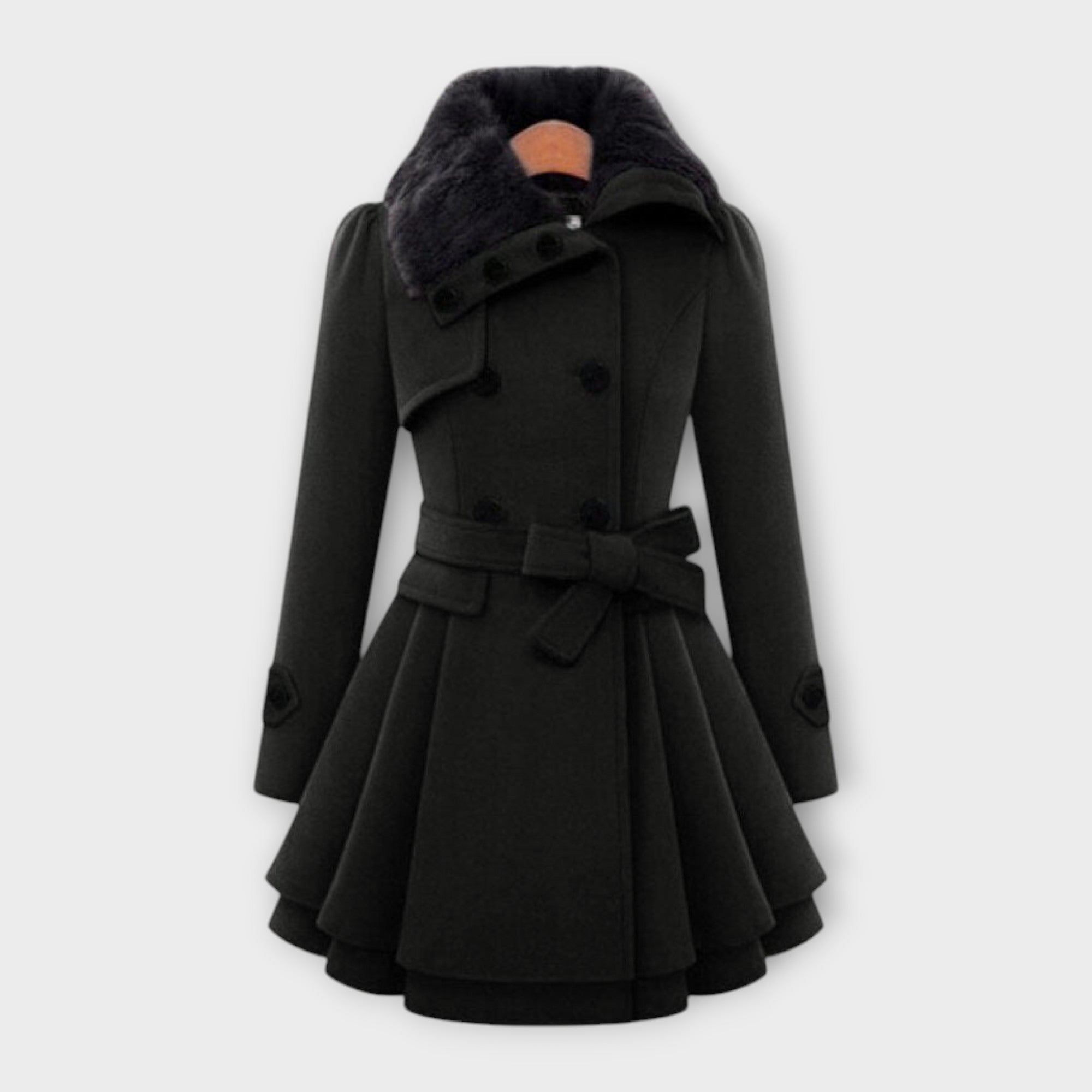 Campbell™ | Elegant Coat with Faux Fur Collar