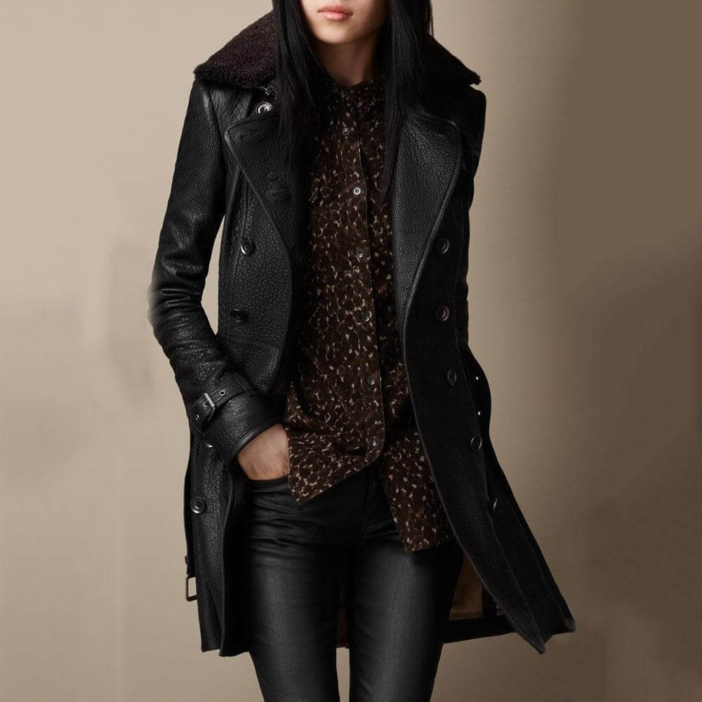 Talbot™ | Elegant 3/4 Leather Coat