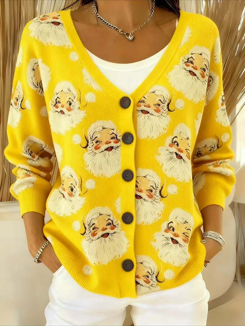 Campbell™ | Jolly Santa Face Cardigan