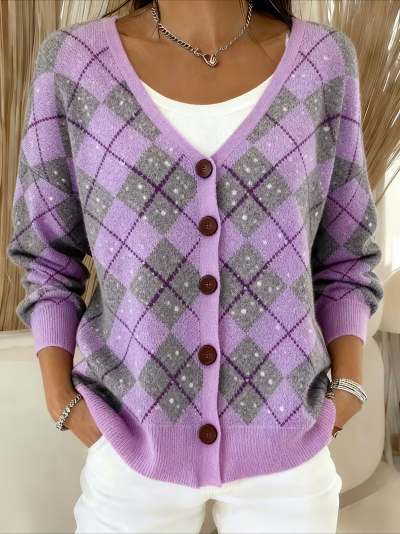 Campbell™ | Sparkle Argyle Cardigan