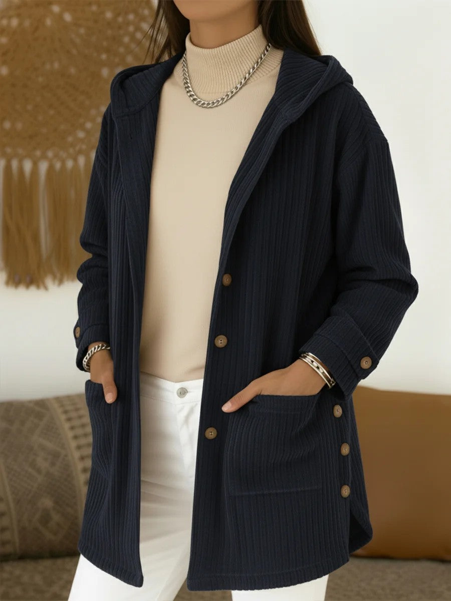 2025跨境欧美外贸女装短袖秋冬新款亚马逊连帽宽松女款灯芯绒