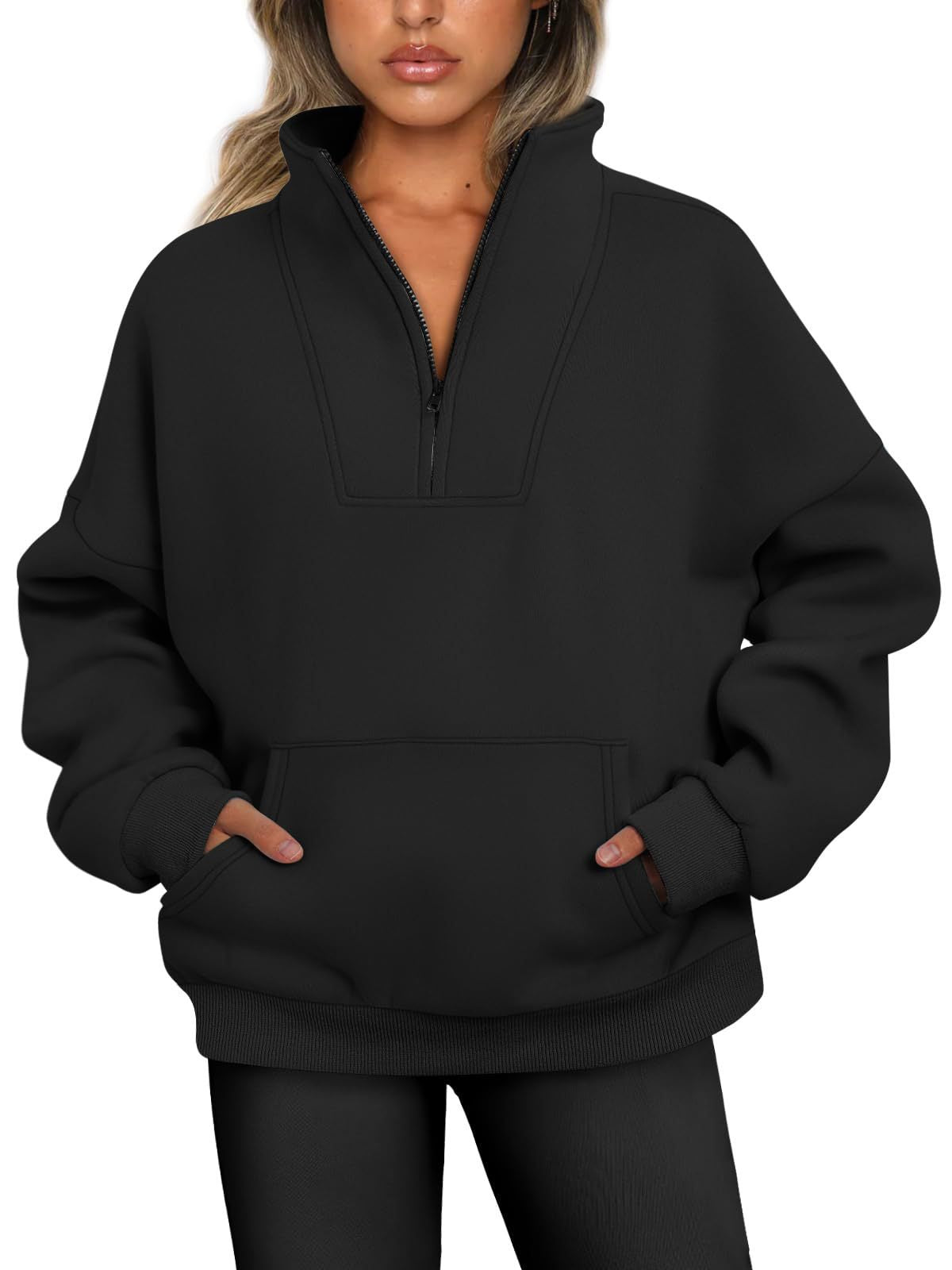 CozyAura Half-Zip Pullover Fleece Sweatshirt