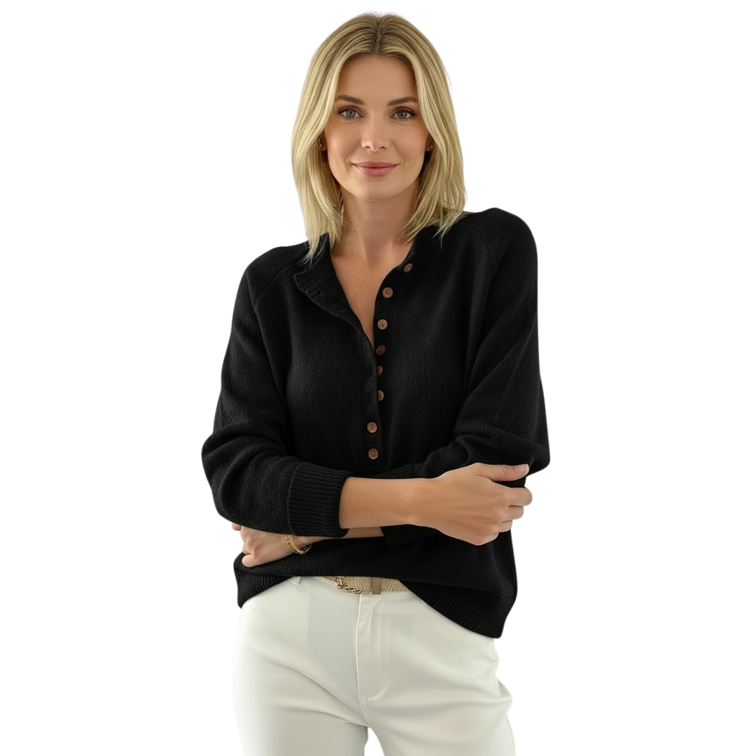Campbell™ | Cozy Button-Up Knit Pullover