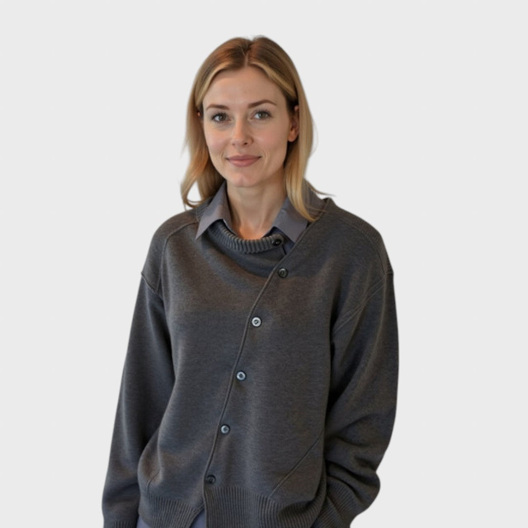 Campbell™ | Soft Sweater with Playful Button Closure Detail