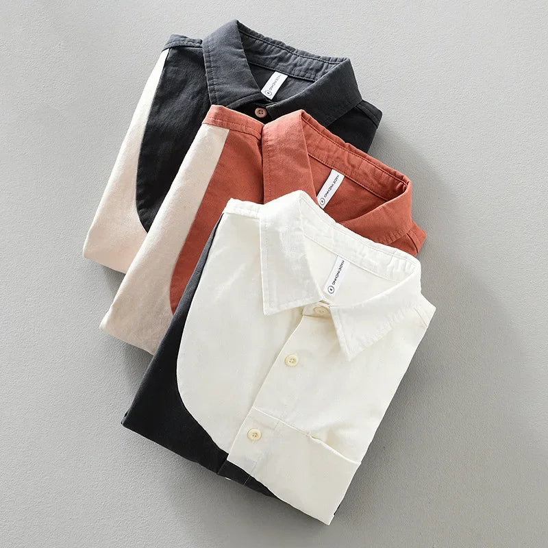 Altero™ - BICOLOR COTTON SHIRT WITH MODERN DESIGN