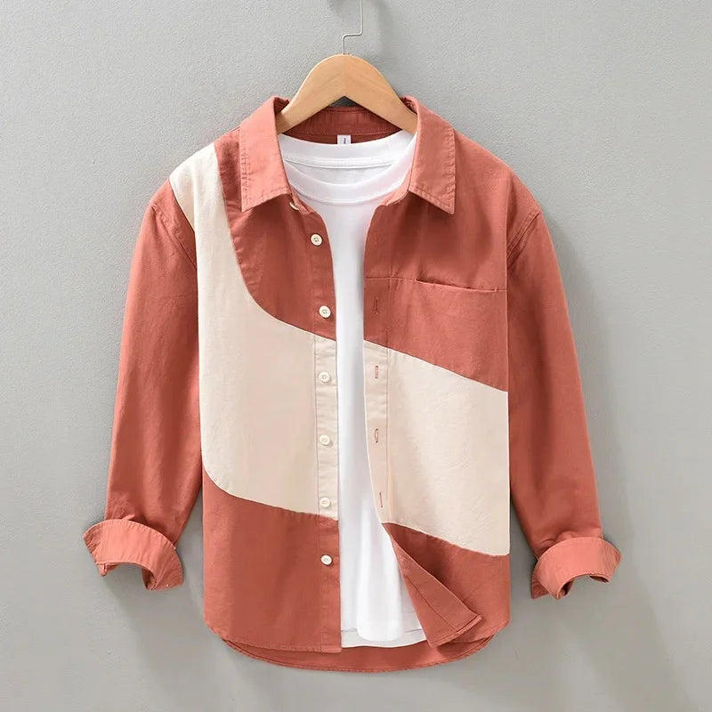 Altero™ - BICOLOR COTTON SHIRT WITH MODERN DESIGN