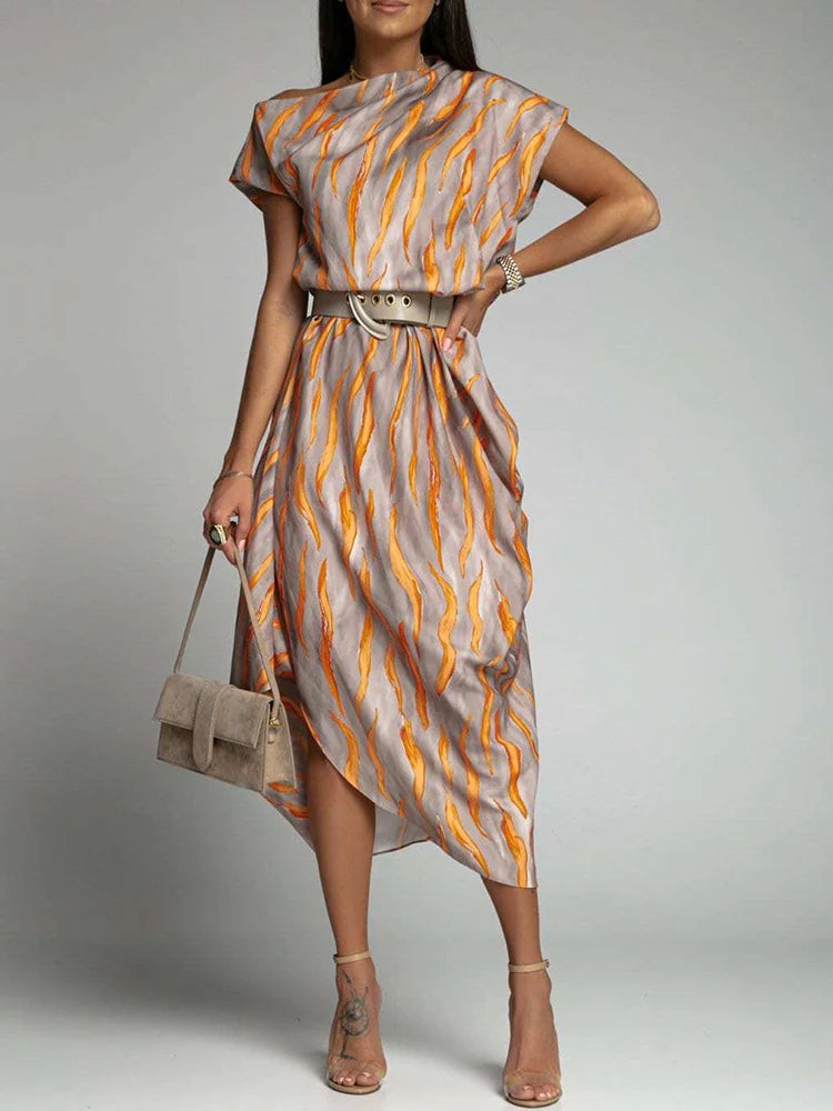 CHARM | ASSYMETRICAL SATIN DRESS