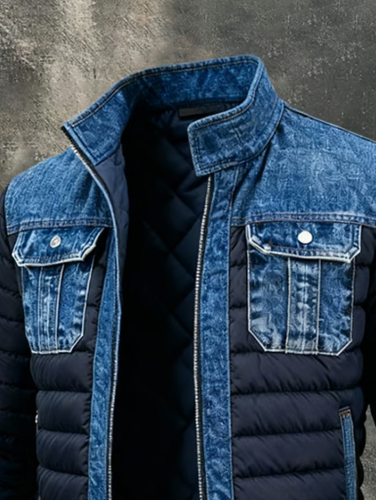 PATRYK™ | QUILTED JACKET WITH REFINED DENIM DETAILS