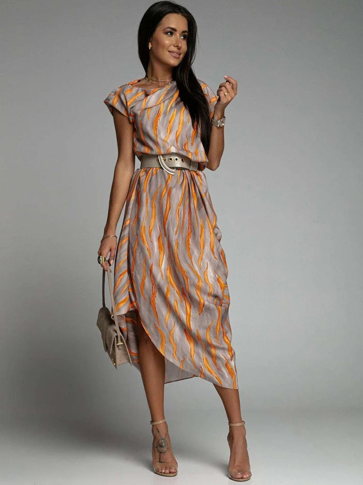 CHARM | ASSYMETRICAL SATIN DRESS