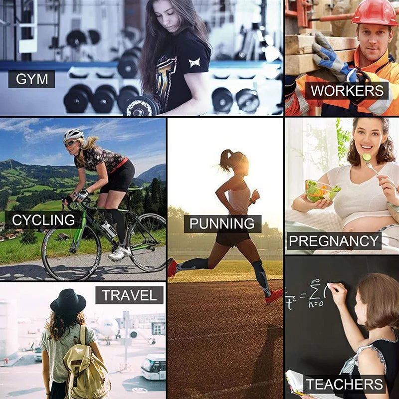 3 Paar Kniehoge Compressie Sokken - FitSupport