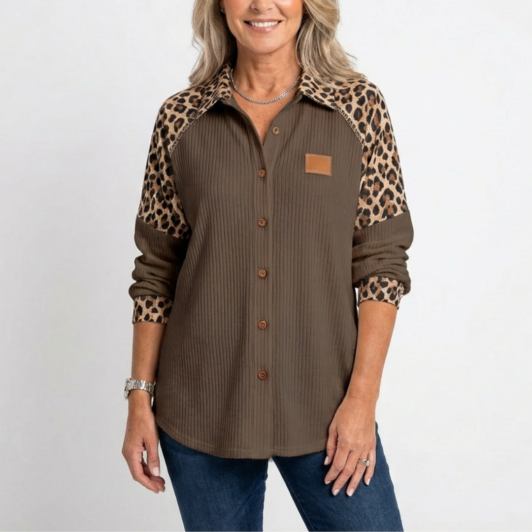 Campbell™ | Leopard Sleeve Shirt Jacket