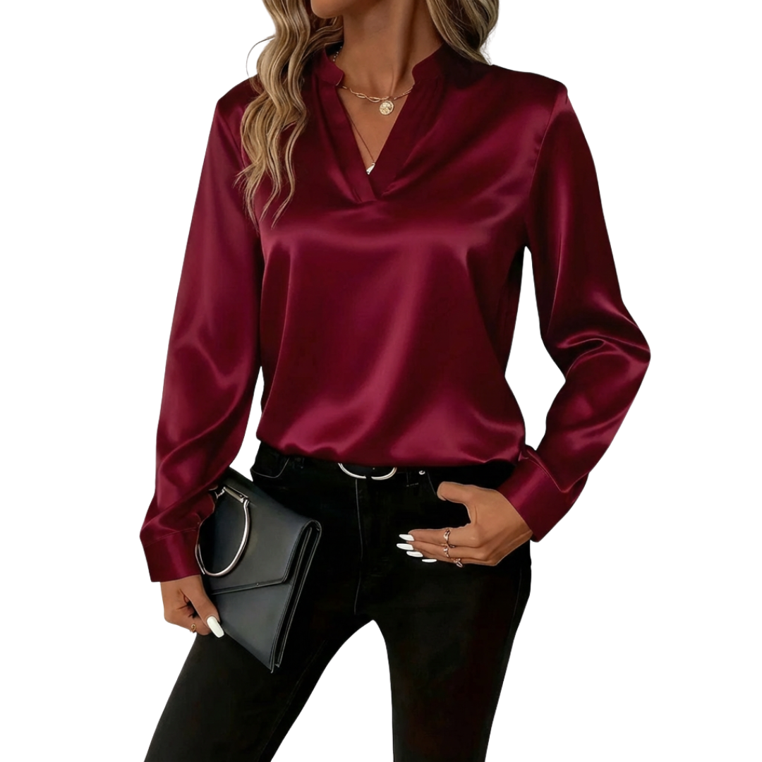 Campbell™ | Satin V-Neck Blouse