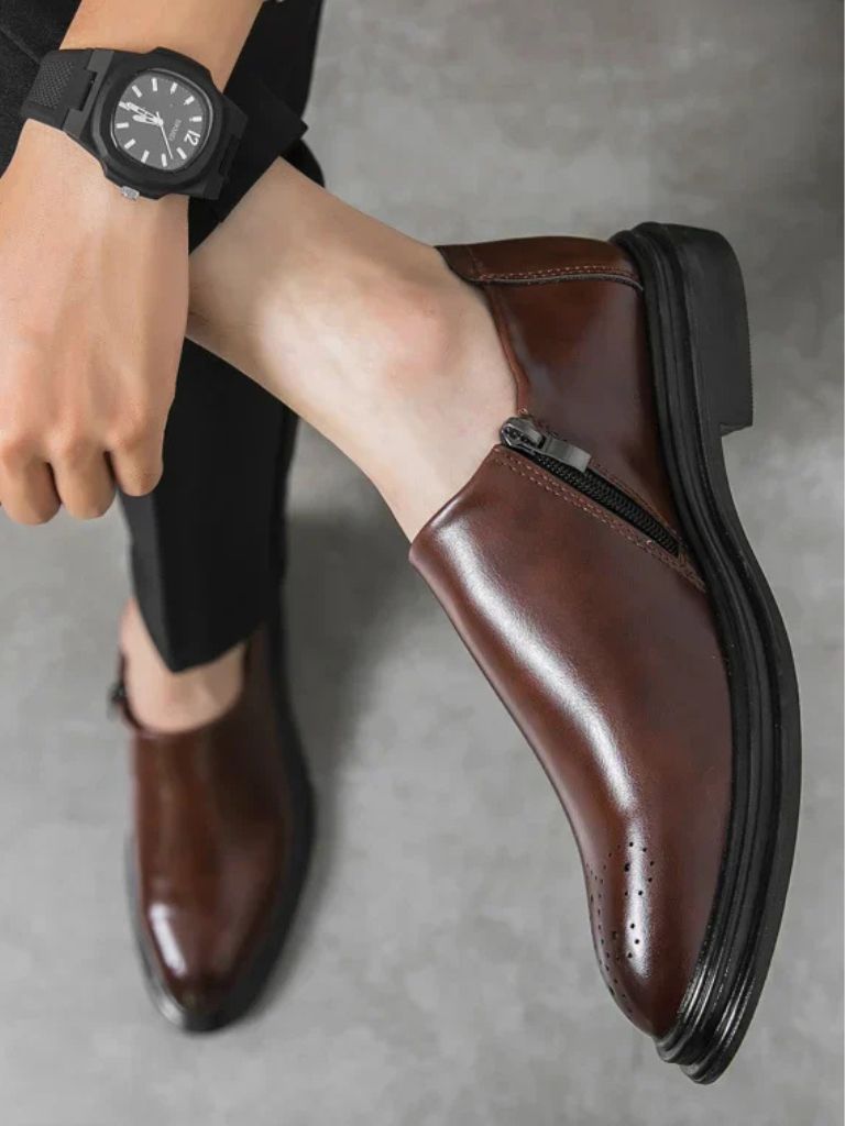 Brun Prestige Leather Loafers - Viretti