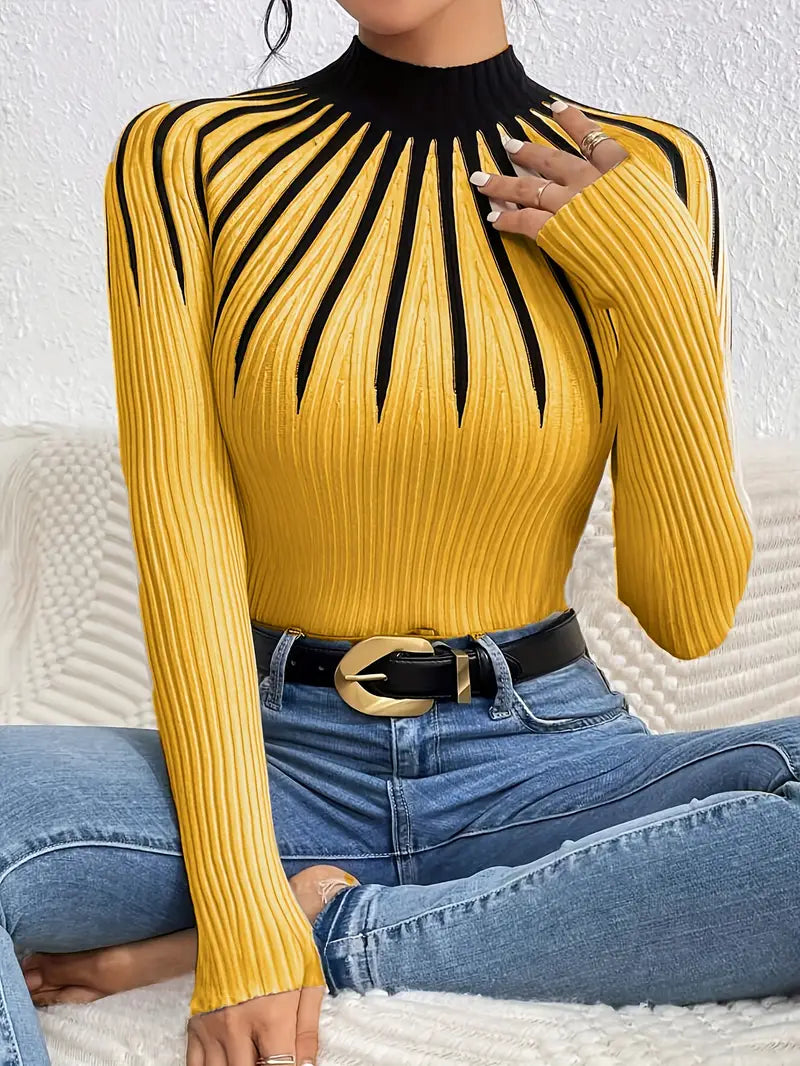 Maider™ - Elegant Long Sleeve Sweater With High Neck