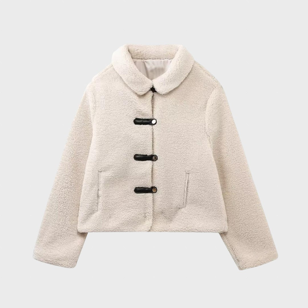 Campbell™ | Women's Short Fleece Jacket with Buttons and Flap Pockets