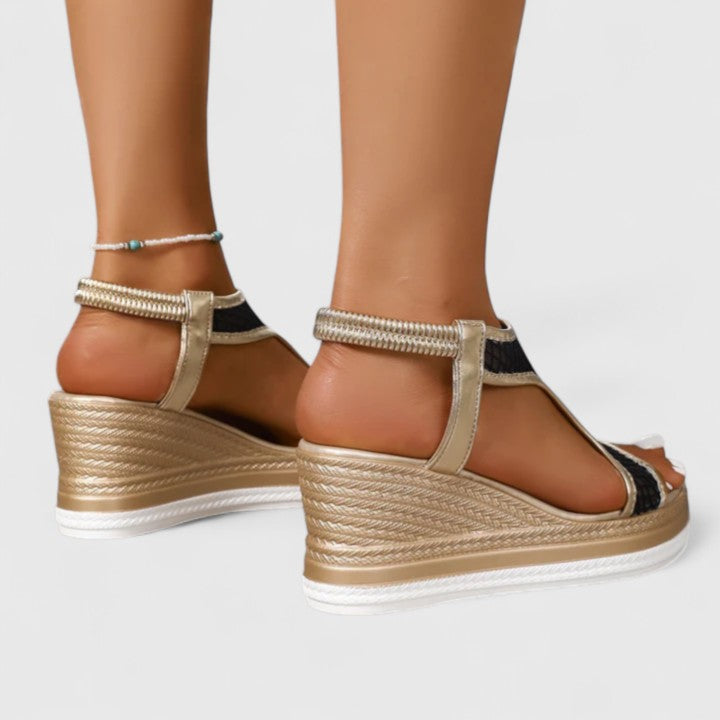 Sylvia | Women's T-strap wedge heels