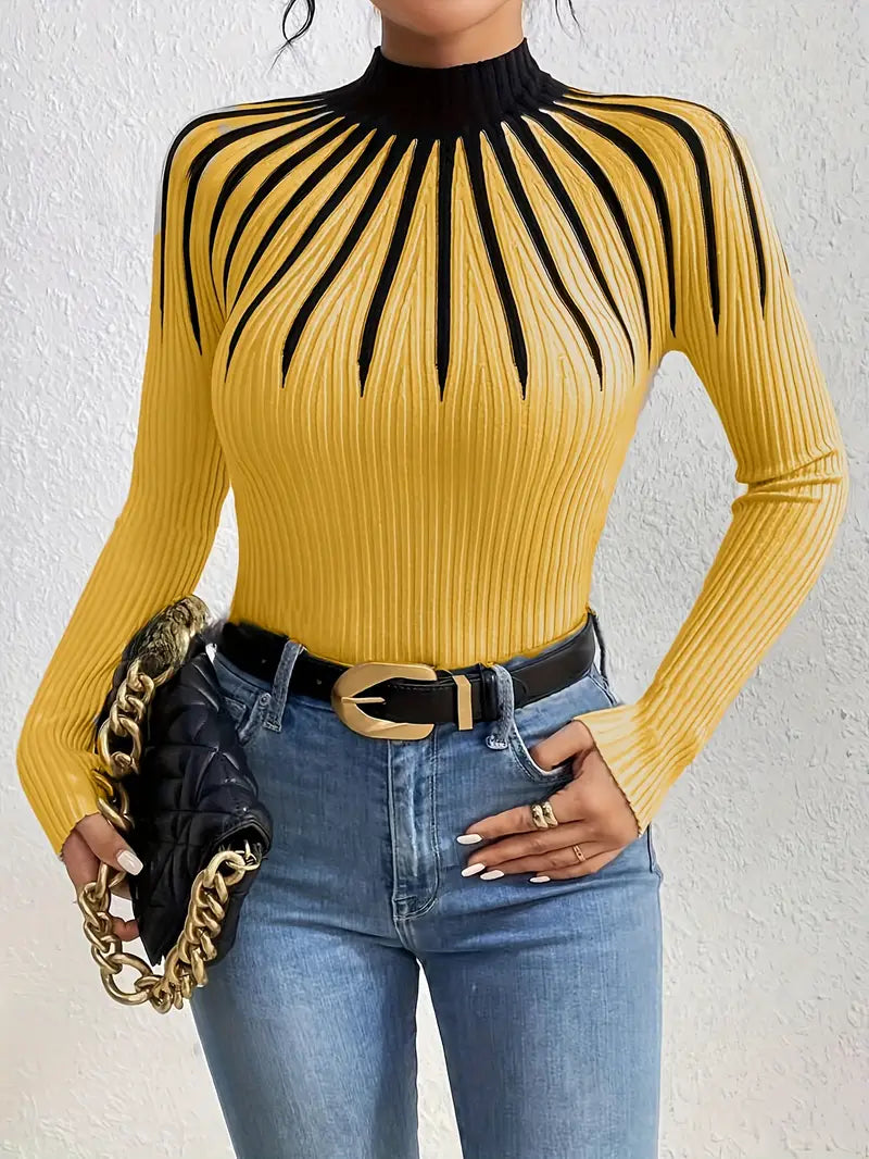 Maider™ - Elegant Long Sleeve Sweater With High Neck