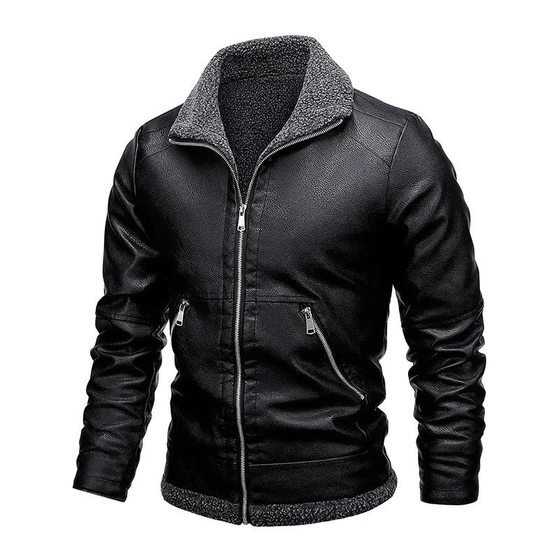 Mateo™ | Elegant Plush Leather Jacket