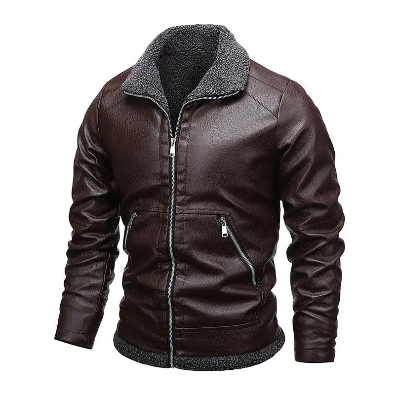 Mateo™ | Elegant Plush Leather Jacket