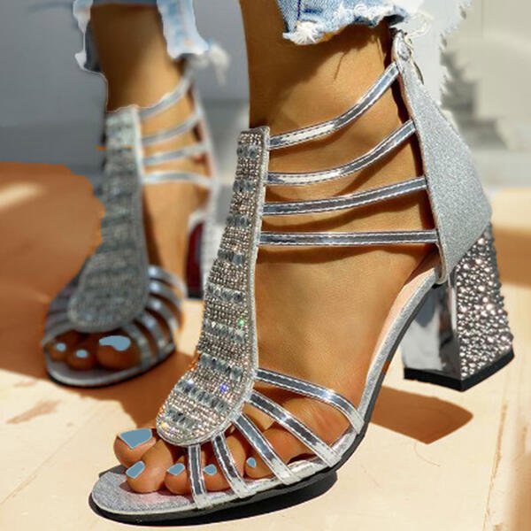MADELINE | RHINESTONE OPEN HEELED SANDALS