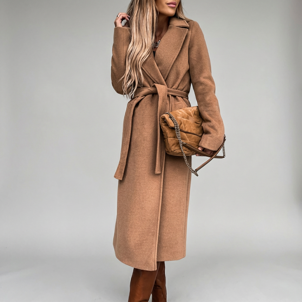 Campbell™ | Elegant Long Coat with Belt
