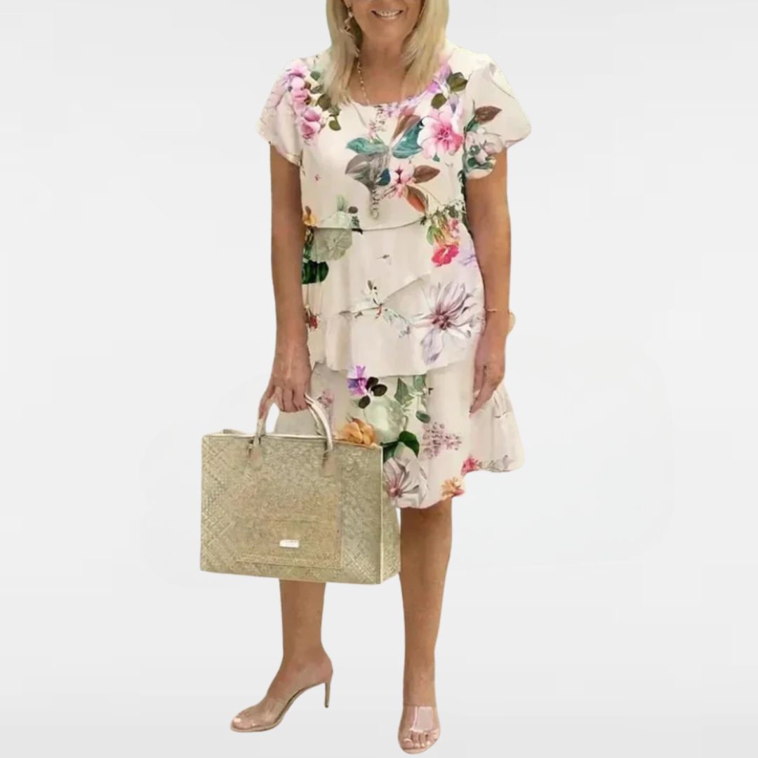 AGNES | ELEGANT RUFFLE CHIFFON DRESS 
