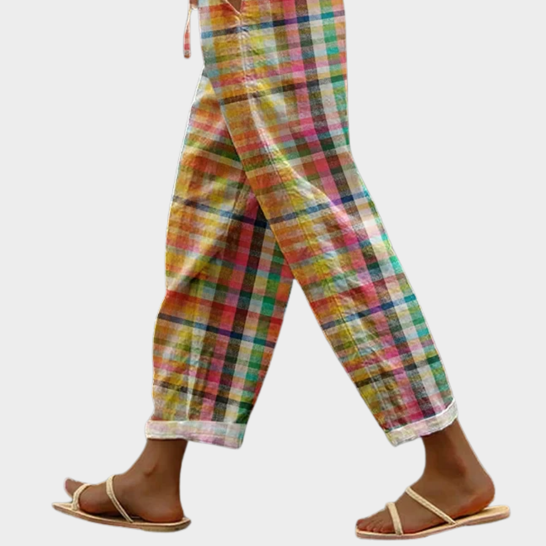 MICHELLE | COMFORTABLE CHECKED PANTS
