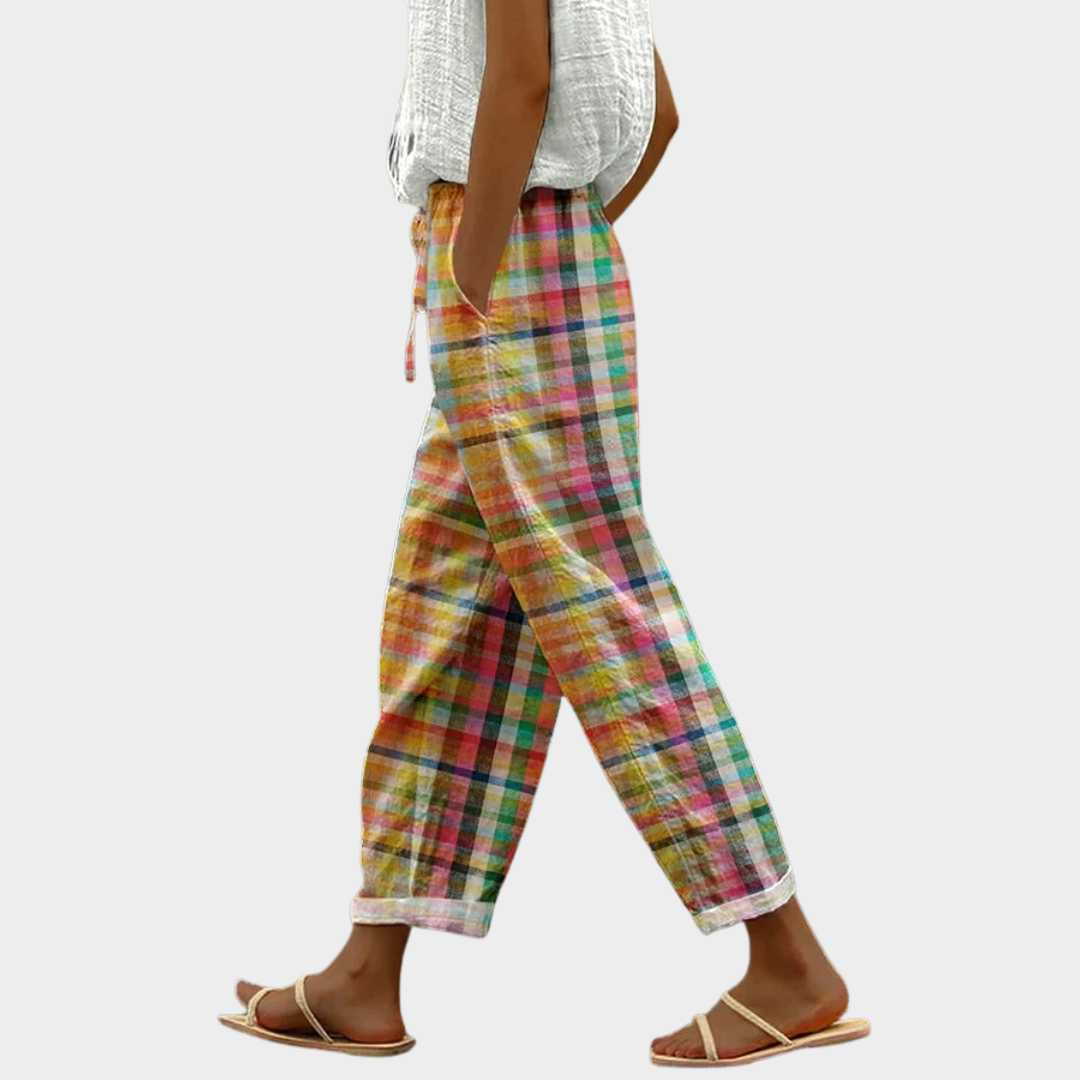 MICHELLE | COMFORTABLE CHECKED PANTS